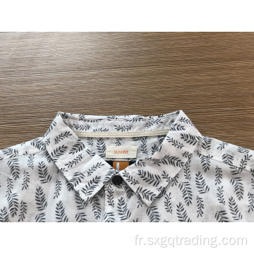 Chemise à manches courtes imprimée 100% coton pour homme